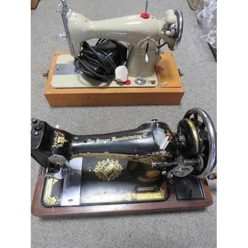 190 - TWO VINTAGE SEWING MACHINES - A/F