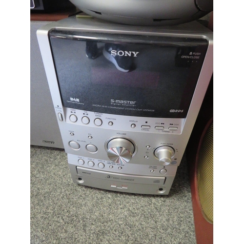 215 - A QUANTITY OF AUDIO EQUIPMENT TO INCLUDE A SONY STERO SYSTEM