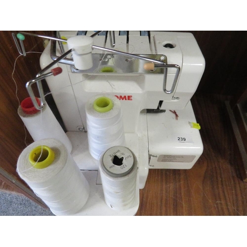 239 - A JANOME AND HOBBYLOCK OVERLOCK SEWING MACHINE A/F