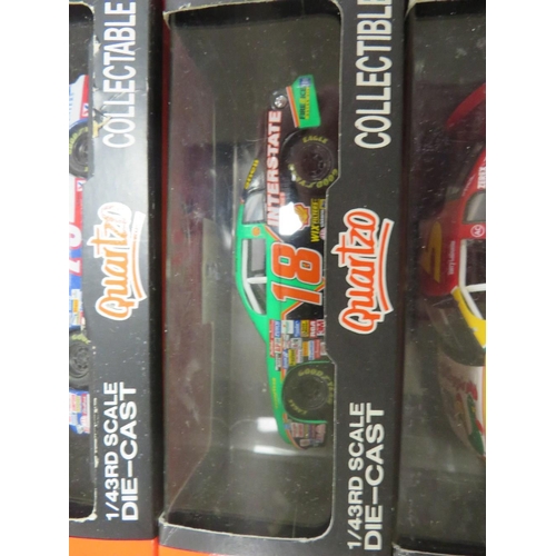 58 - TWELVE BOXED QUATRO 1:43 SCALE RALLY CARS TOGETHER WITH FIVE BOXED 1:43 SCALE CARARAMA CARS