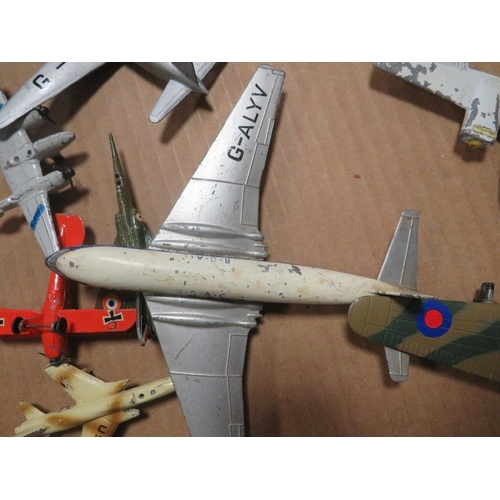 59 - TWENTY SEVEN DIE CAST AEROPLANES TO INCLUDE FOUR DINKY, CORGIS ETC