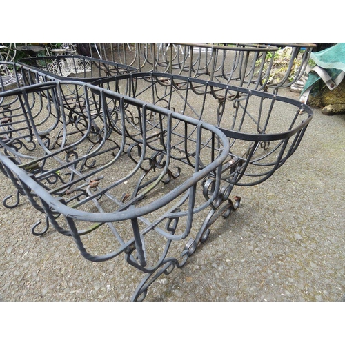 608 - A SELECTION OF SIX STEEL GARDEN PLANTERS