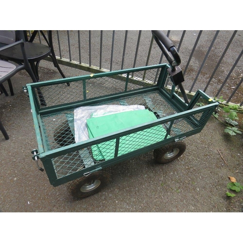 611 - A STEEL GARDEN TROLLEY