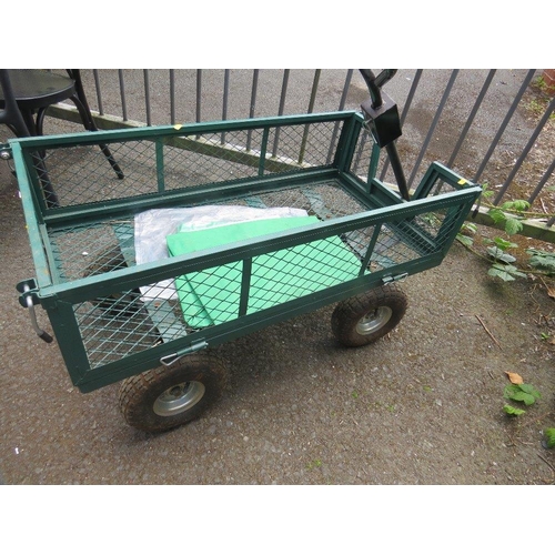 611 - A STEEL GARDEN TROLLEY