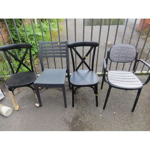 614 - FOUR ASSORTED OUTDOOR / GARDEN CHAIRS