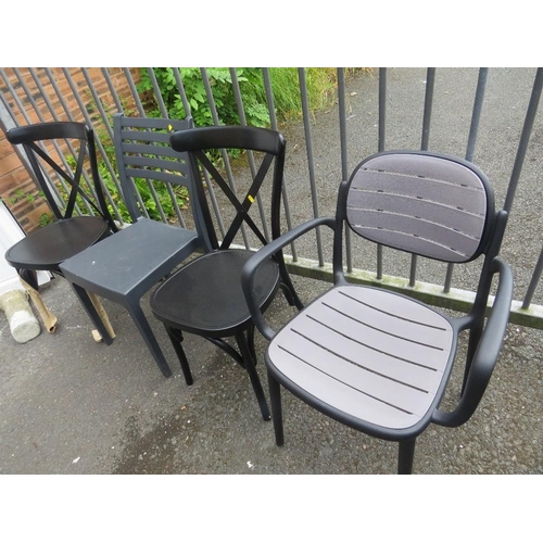 614 - FOUR ASSORTED OUTDOOR / GARDEN CHAIRS