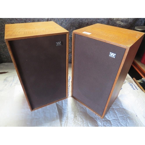 626 - A PAIR OF TEAK WHARFDALE SPEAKERS