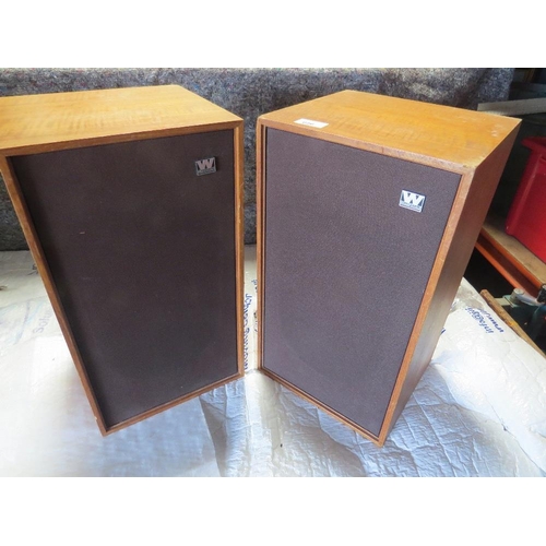 626 - A PAIR OF TEAK WHARFDALE SPEAKERS