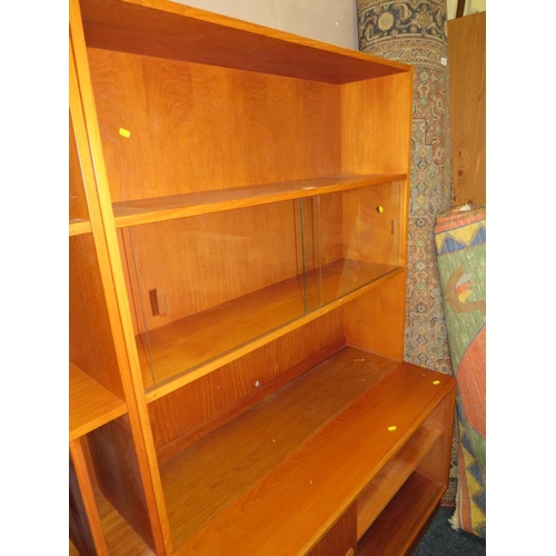 755 - A large teak mid-century wall display unit