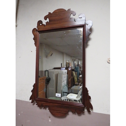 756 - A Georgian style mahogany pier wall mirror