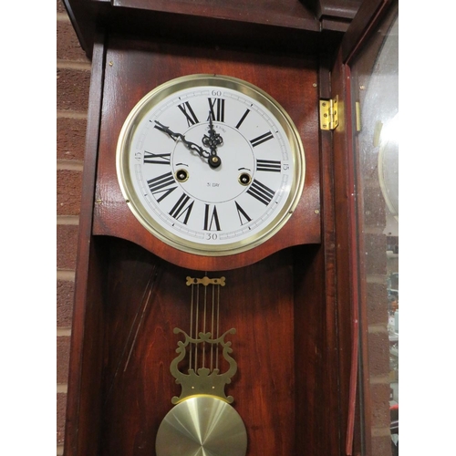 769 - An antique Vienna wall clock in need of restoration together is a modern G Ward &  sons wall clock