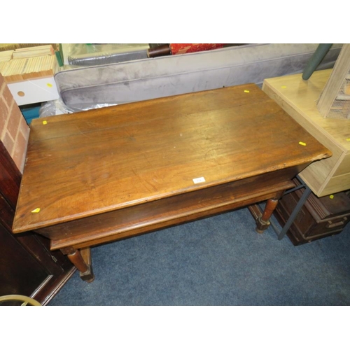 773 - An antique dough trough/bin on wooden stand