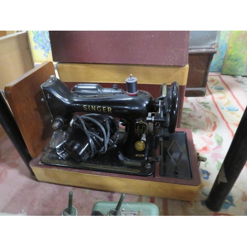 78 - FOUR ASSORTED SEWING MACHINES TO INCLUDE NECCHI AND SINGER - AS FOUND