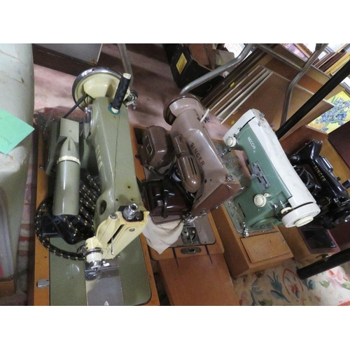 78 - FOUR ASSORTED SEWING MACHINES TO INCLUDE NECCHI AND SINGER - AS FOUND