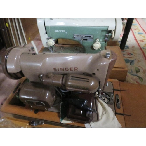 78 - FOUR ASSORTED SEWING MACHINES TO INCLUDE NECCHI AND SINGER - AS FOUND