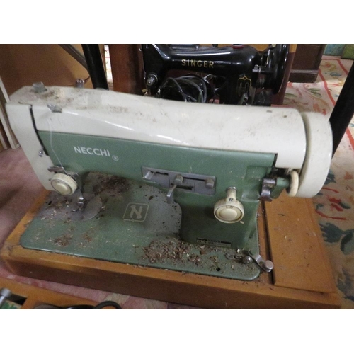 78 - FOUR ASSORTED SEWING MACHINES TO INCLUDE NECCHI AND SINGER - AS FOUND