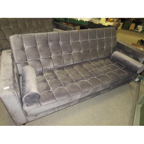 787 - A pair of modern upholstered three seater settees