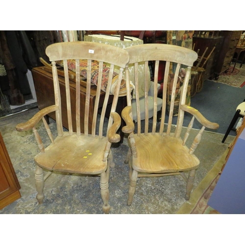 797 - Two antique elm windsor style kitchen chairs