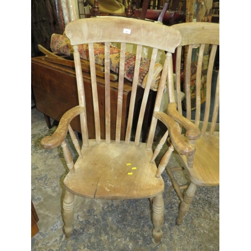 797 - Two antique elm windsor style kitchen chairs