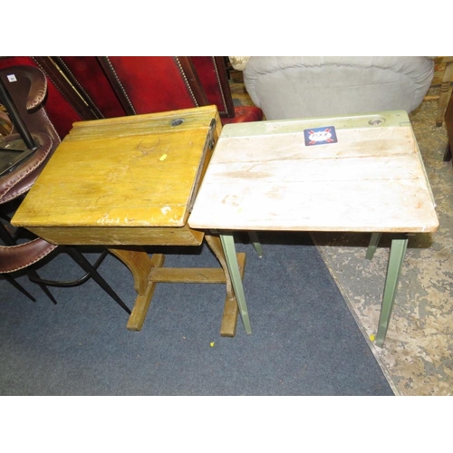 799 - Two vintage style school desks