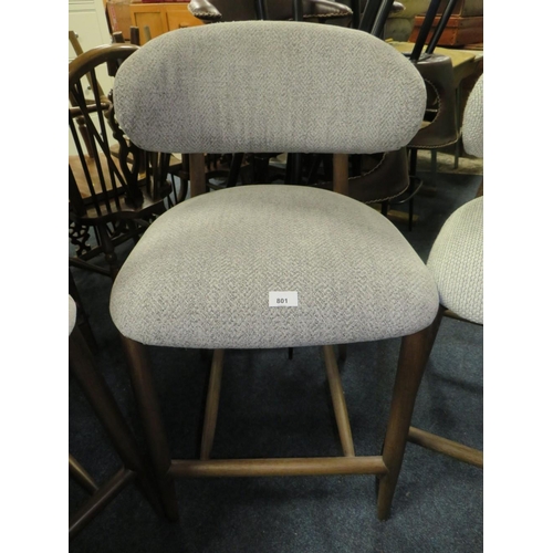 801 - A pair of harlequin upholstered bar/kitchen stools