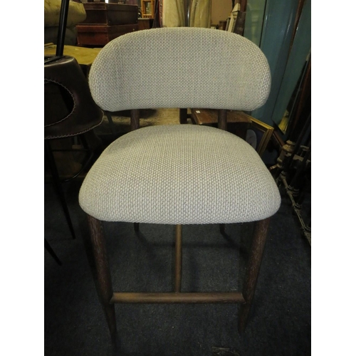 801 - A pair of harlequin upholstered bar/kitchen stools