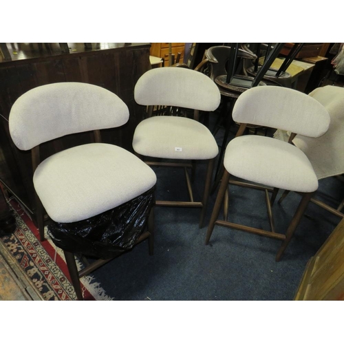 802 - A set of three modern upholstered bar/kitchen stools