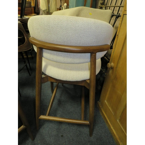 802 - A set of three modern upholstered bar/kitchen stools