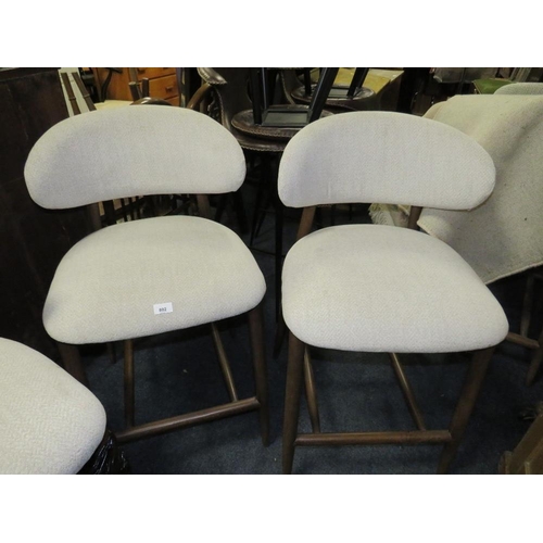 802 - A set of three modern upholstered bar/kitchen stools