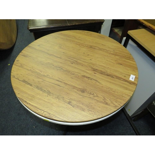 811 - A modern bistro style pedestal table with spare top