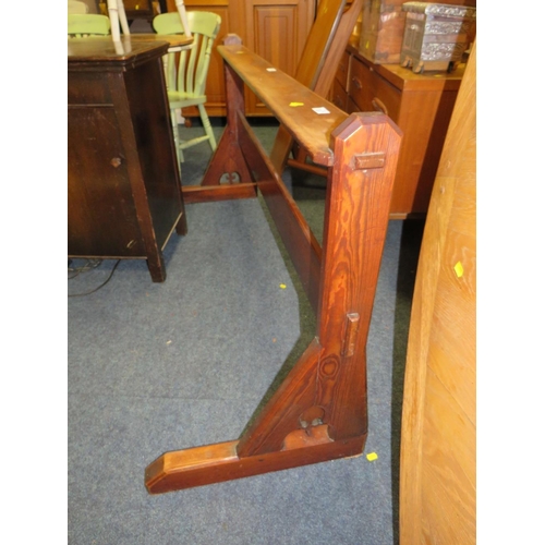 813 - A CARVED ECCLESIASTICAL LONG PRAYER STAND  - 'ST MARYS ABBEY'