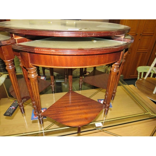 815 - A modern mahogany circular nest of tables