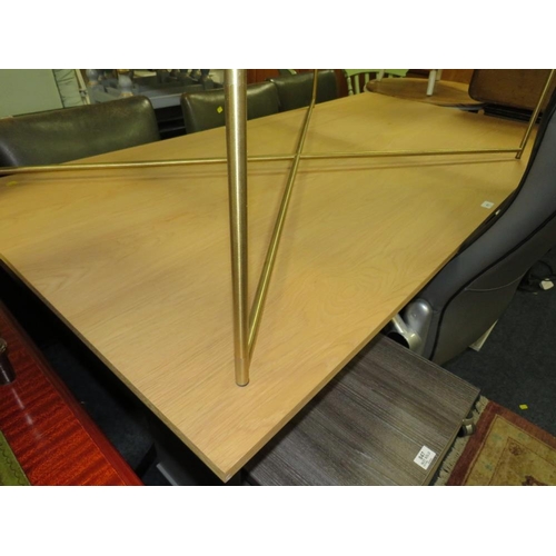 817 - A MODERN BEECH STYLE DINING TABLE 180CM X 90CM TOGETHER WITH TWO MODERN OFFICE TWO DRAWER FILING CAB... 