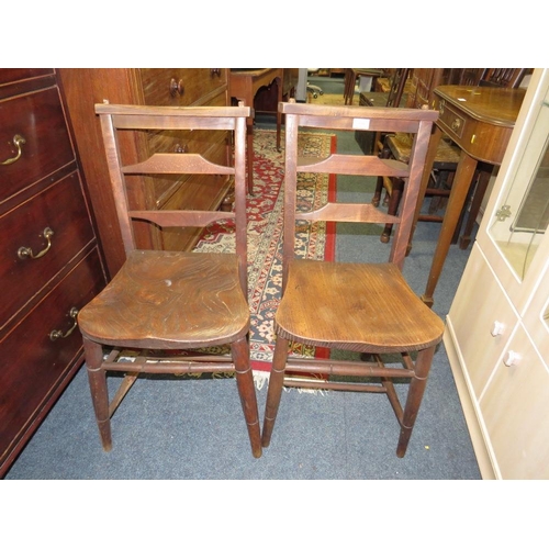 830 - Two vintage school style wooden chairs