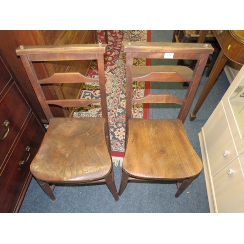 830 - Two vintage school style wooden chairs