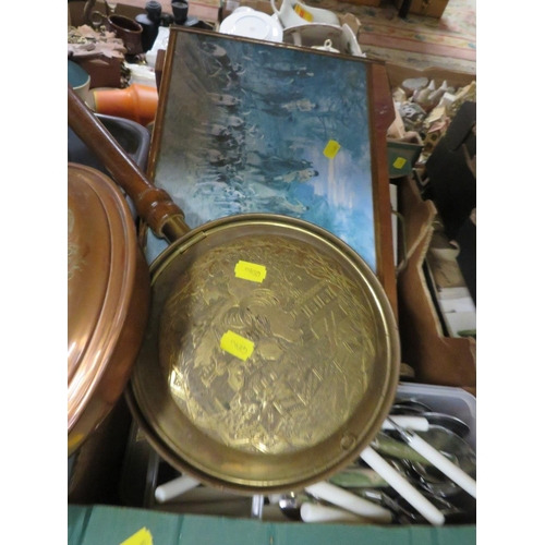 91 - THREE TRAYS OF ASSORTED METALWARE TO INCLUDE A PART CANTEEN OF CUTLERY