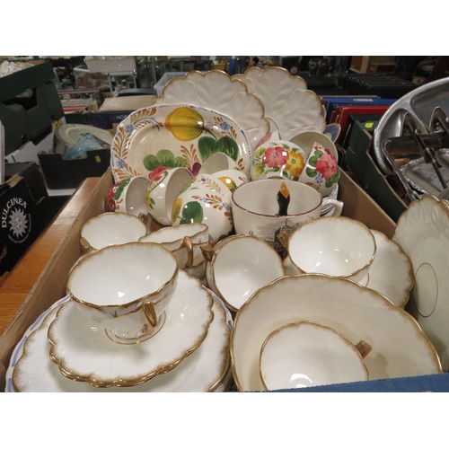 97 - TWO TRAYS OF ASSORTED CERAMICS TO INCLUDE TEAWARE