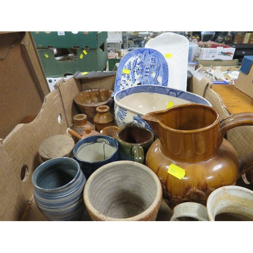 97 - TWO TRAYS OF ASSORTED CERAMICS TO INCLUDE TEAWARE