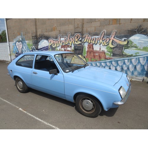 600 - A 1980 RETRO BLUE VAUXHALL CHEVETTE 'LFK869V' PETROL 1250cc MOT UNTIL 27TH SEPT 2024 WITH LOG BOOK, ... 