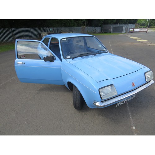 600 - A 1980 RETRO BLUE VAUXHALL CHEVETTE 'LFK869V' PETROL 1250cc MOT UNTIL 27TH SEPT 2024 WITH LOG BOOK, ... 