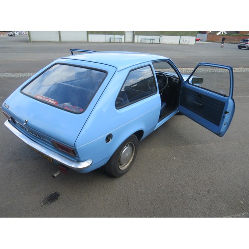 600 - A 1980 RETRO BLUE VAUXHALL CHEVETTE 'LFK869V' PETROL 1250cc MOT UNTIL 27TH SEPT 2024 WITH LOG BOOK, ... 