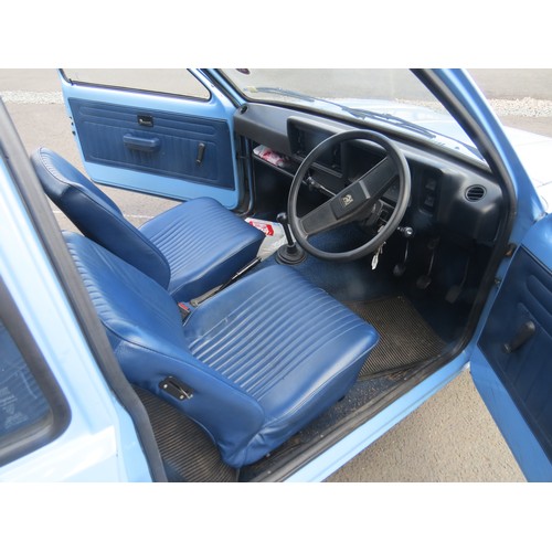 600 - A 1980 RETRO BLUE VAUXHALL CHEVETTE 'LFK869V' PETROL 1250cc MOT UNTIL 27TH SEPT 2024 WITH LOG BOOK, ... 