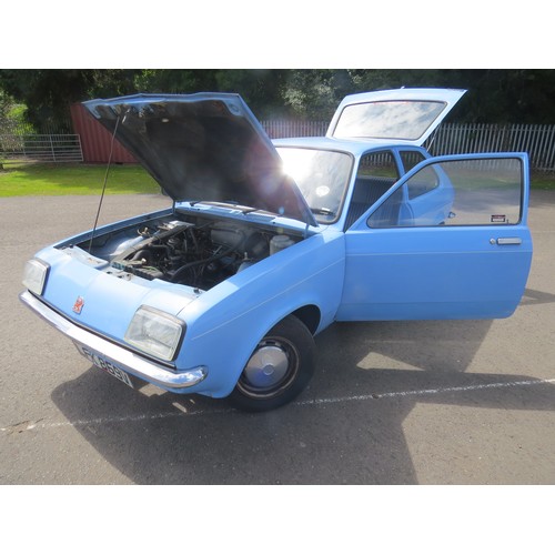 600 - A 1980 RETRO BLUE VAUXHALL CHEVETTE 'LFK869V' PETROL 1250cc MOT UNTIL 27TH SEPT 2024 WITH LOG BOOK, ... 