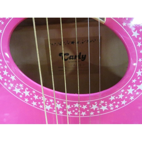 255 - A CHILDS CARLY BY CARLO ROBELLI PINK ACOUSTIC GUITAR TOGETHER WITH A JOSE FERRO EL PREMO CHILDS ACOU... 