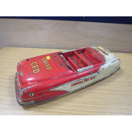 272 - A VINTAGE TINPLATE CAR 'CHIEF CENTRAL FIRES DEPARTMENT'