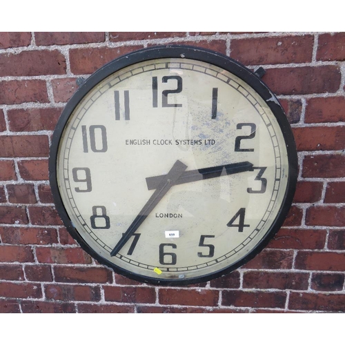 659 - A LARGE VINTAGE RAILWAY STATION STYLE CLOCK