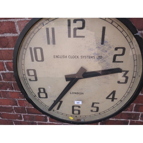 659 - A LARGE VINTAGE RAILWAY STATION STYLE CLOCK