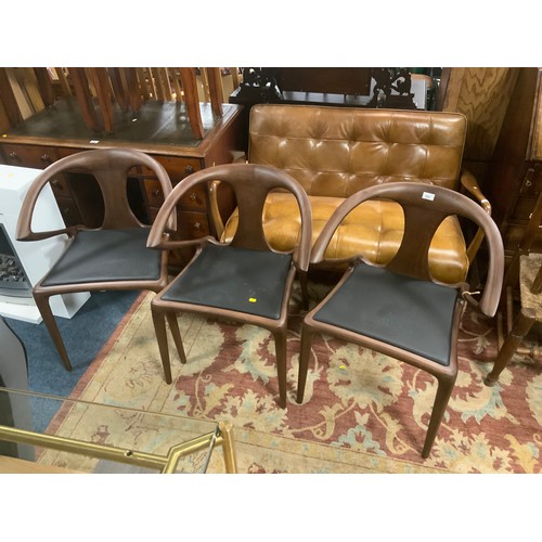 856 - Three modern Swedish style 1970s type armchairs