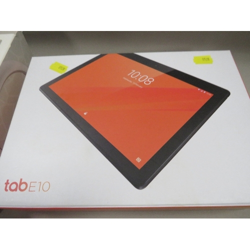 436 - A BOXED LENOVO TABLET TABE10 TOGETHER WITH A PAIR OF JQM HEADPHONES