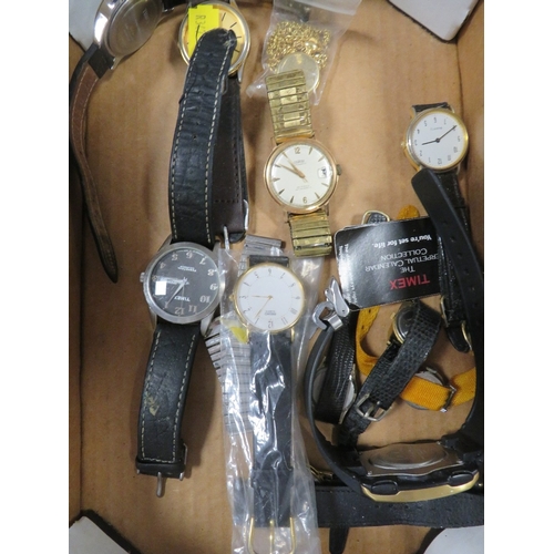 445 - A TRAY OF ASSORTED WRIST WATCHES